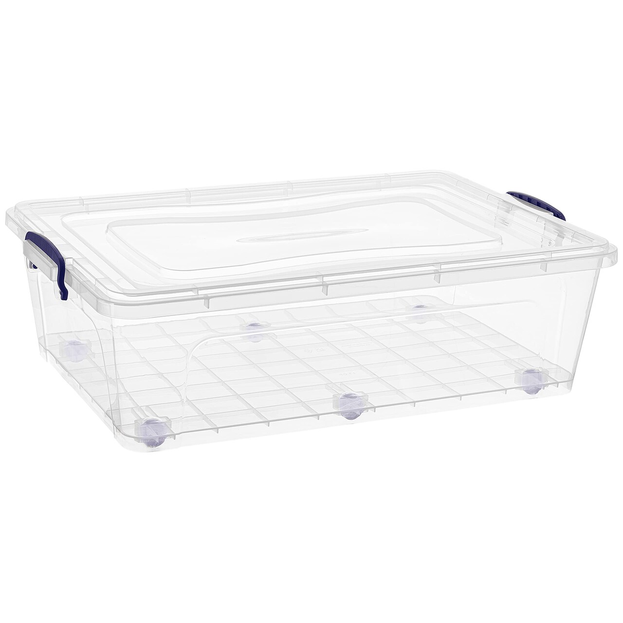 Superio Clear Storage Bin with Lid, Large Stackable Container with Lid, Wheeled Storage Box for Home, Tote for Garage, Storage, Clothing